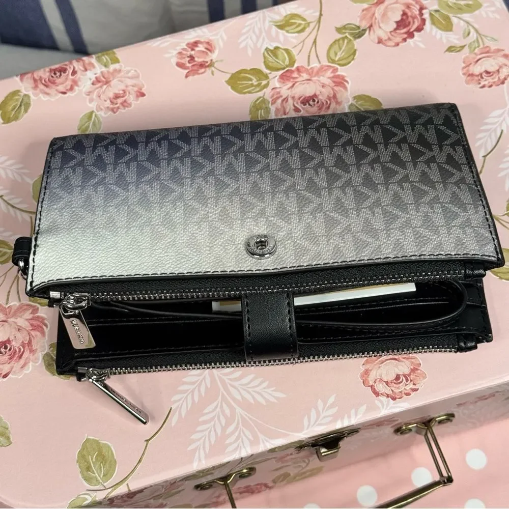 Michael Kors Jet Set Large Ombré Signature Logo Wristlet